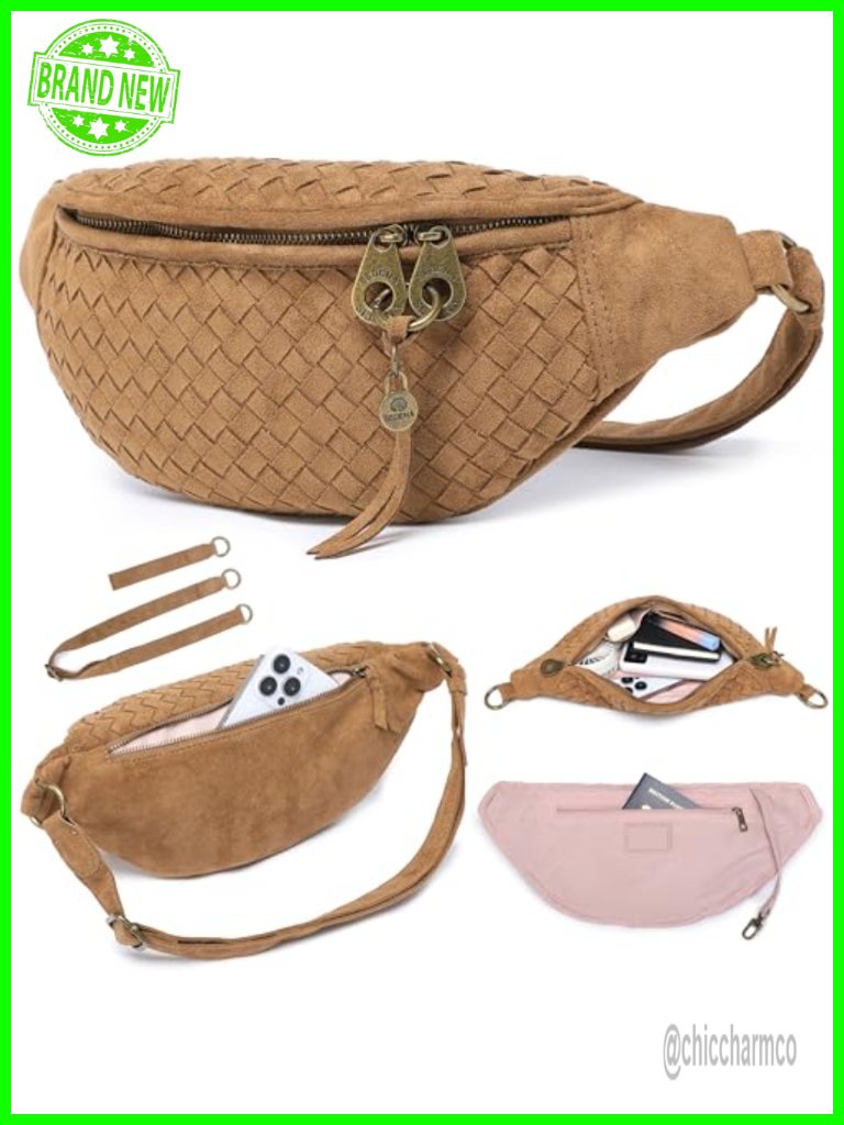 Woven Anti-Pickpocket Crossbody Bag With Rfid Pocket And Phone Pocket